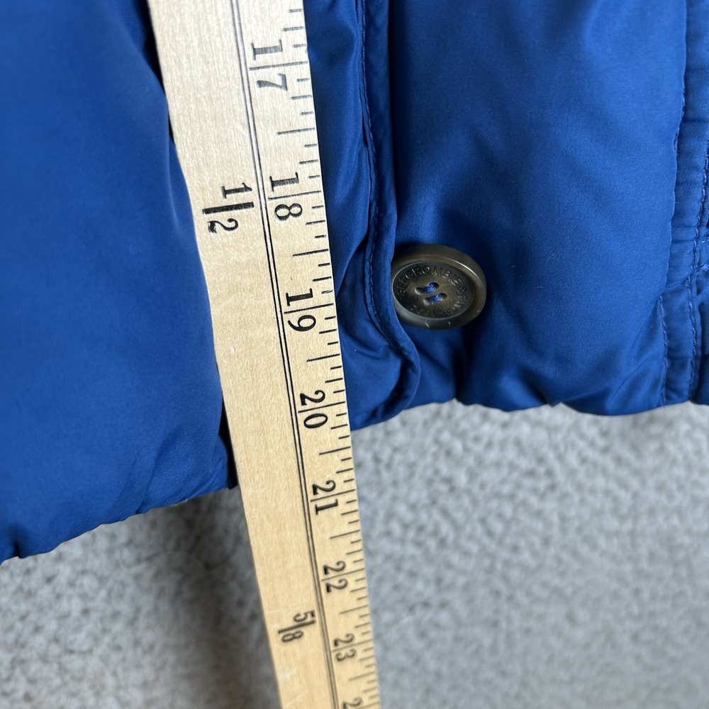 ABERCROMBIE & FITCH Y2K Hooded Puffer Jacket Women's Size Small Blue - Picture 4 of 8